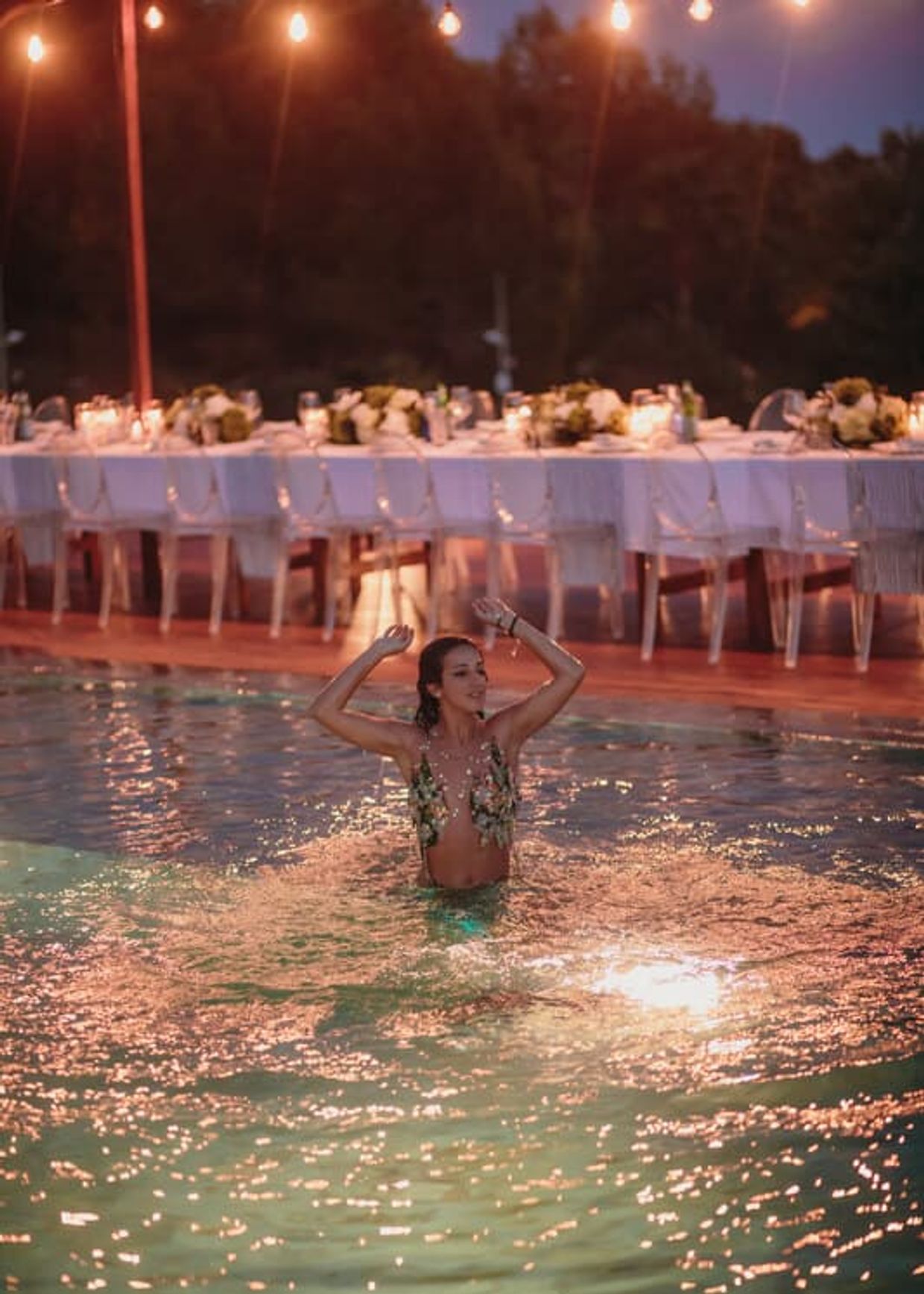mermaid in pool dinner ibiza