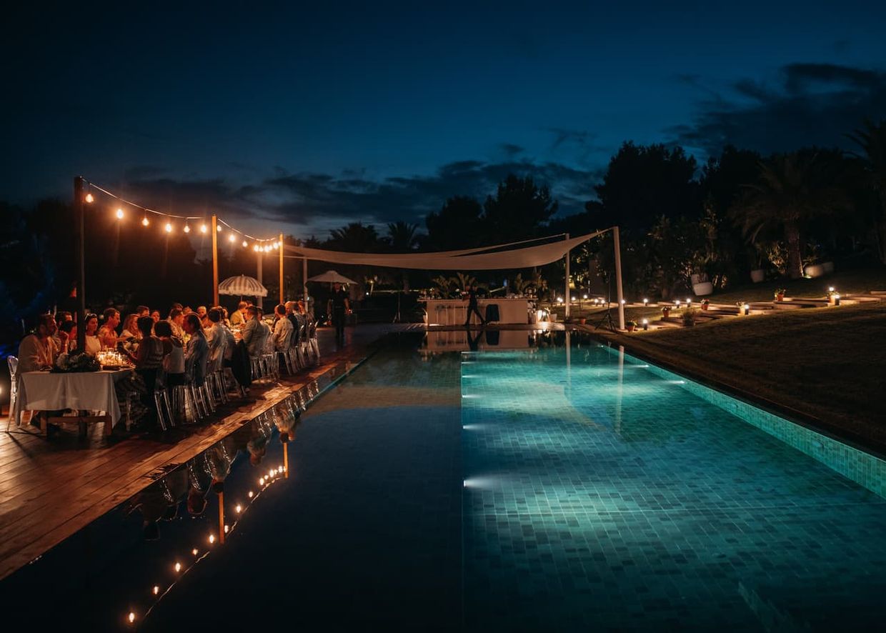 Ibiza dinner table at night