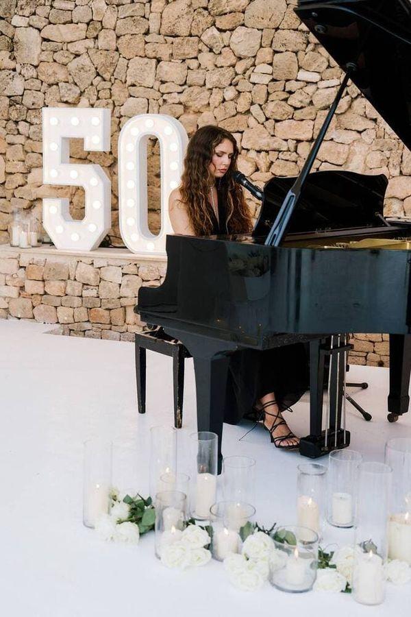 Professional musician performing at a private event in Ibiza