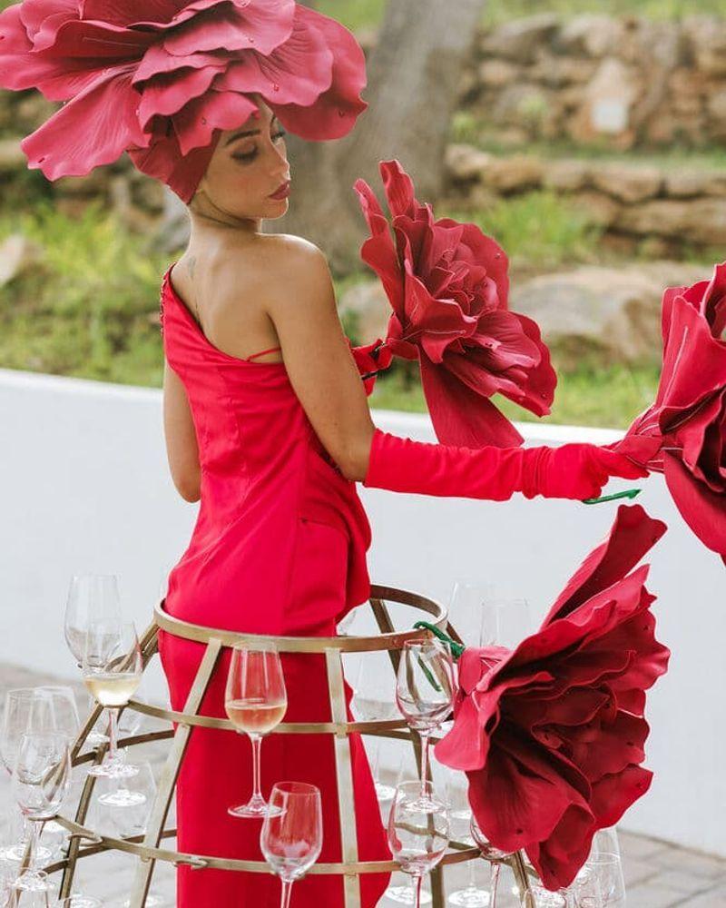 Entertainment performers at a private birthday party in Ibiza